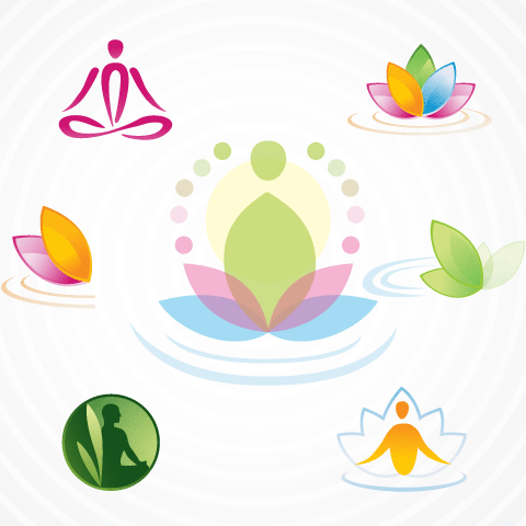 Logos de Yoga espitualidad - Vector