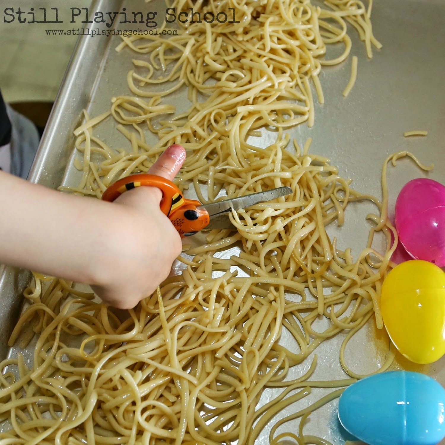 Spaghetti Cutting Activity for Preschoolers - Days With Grey