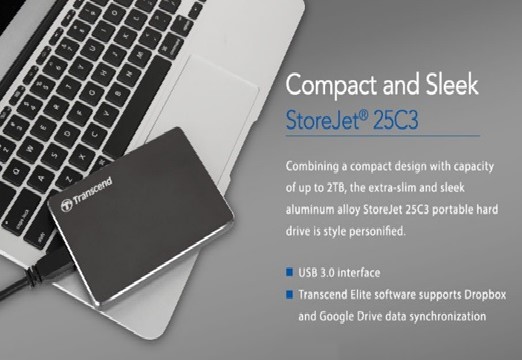 Transcend Ultra Slim Portable Storage StoreJet 25C3