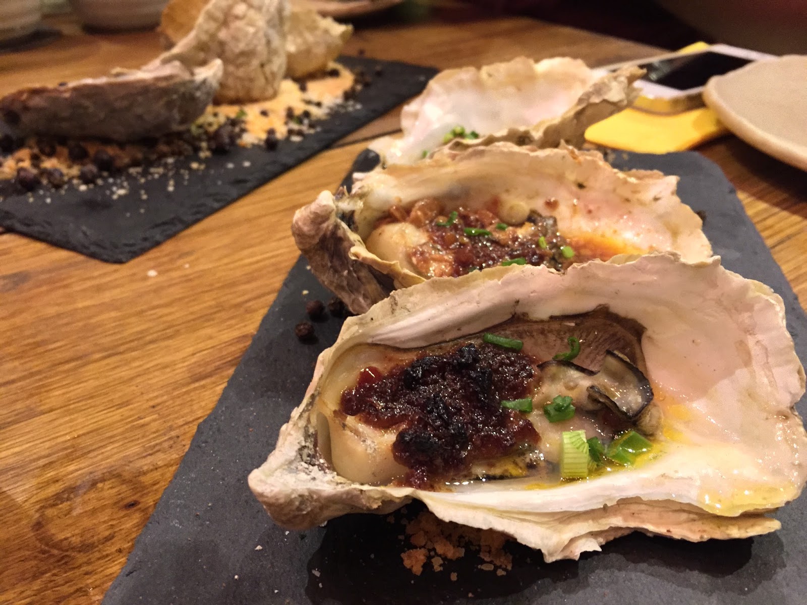 FYR Cycene Ond Drinc - Baked Freshly Shucked Oysters