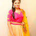Telugu TV Anchor Hot Photos In Yellow Half Saree Sreemukhi