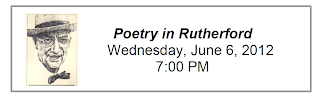 Poetry in Rutherford, Wednesday, June 6, 2012, 7:00 PM