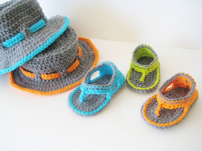 Trekkers Crochet Pattern, Flip Flop Sandals for Baby Boys, 0-12 months