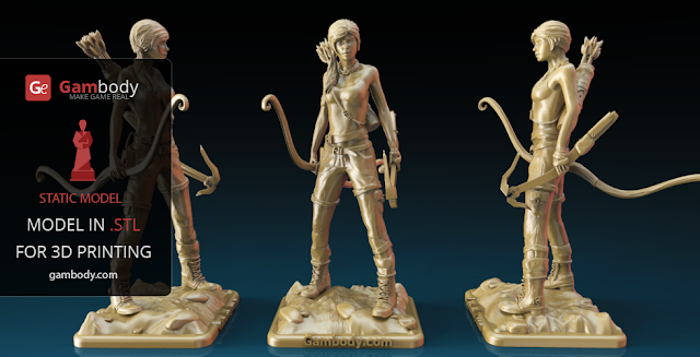 Lara Croft figure for 3d printing