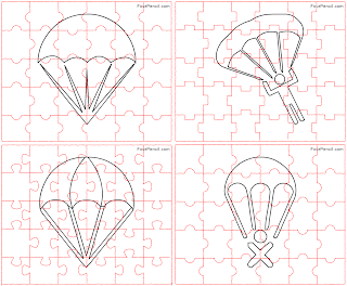 Jigsaw puzzle: Free printable Parachute jigsaw puzzle game drawing Jigsaw puzzle: Free printable Parachute jigsaw puzzle game drawing