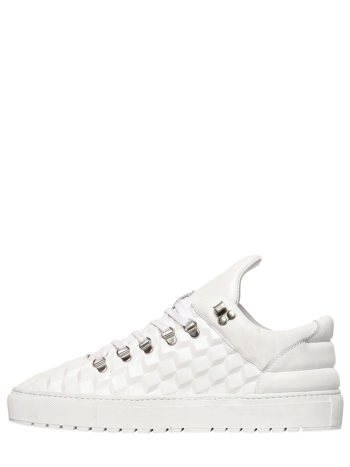 Cool and Cubed: Filling Pieces 3D Cubic Effect Leather Sneakers ...