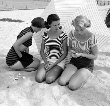 vintage summer with stripes, Nina Leen for LIFE, April, 1950