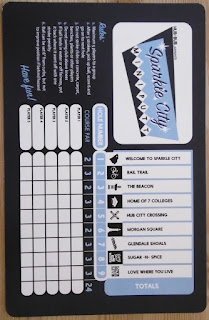 It's always nice to see named holes on a minigolf scorecard Scorecard from Sparkle City Mini Putt in Spartanburg