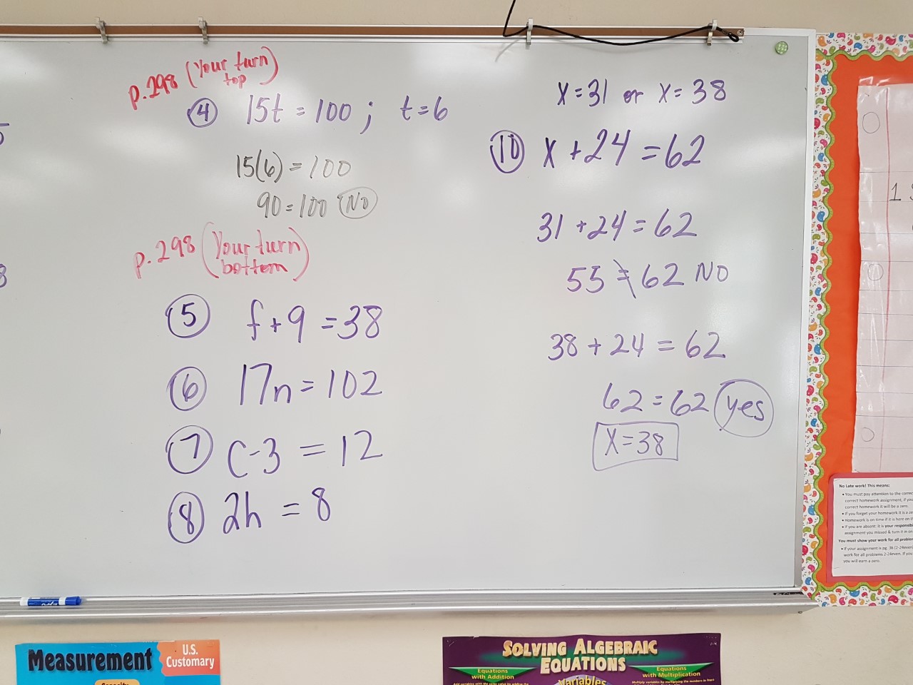 Mrs. Negron 6th Grade Math Class Lesson 11.1 Writing Equations to