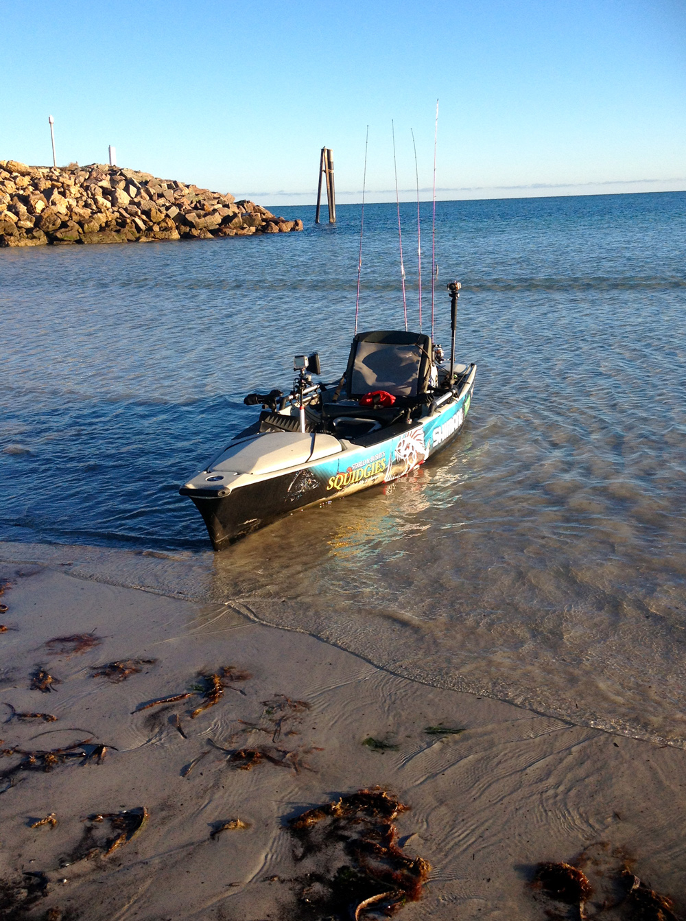 kayak Fishing Love that yak Squid Fishing in the Hobie Kayak at Wallaroo
