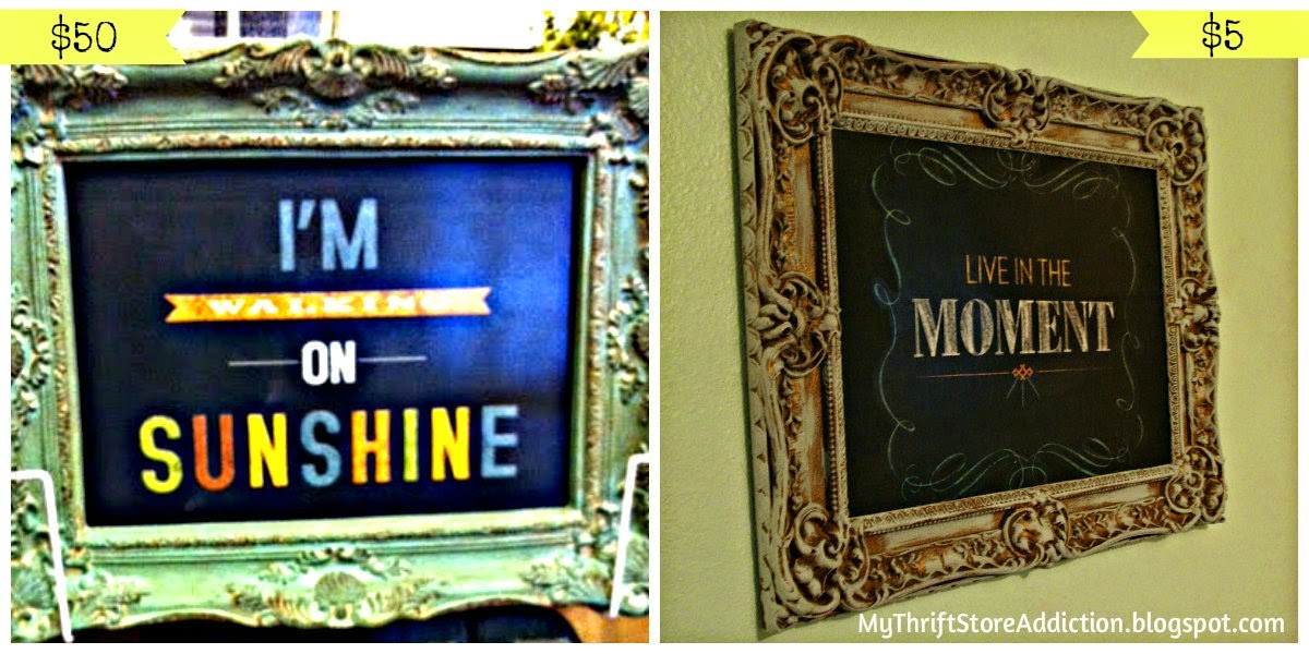 Side by side comparison, Pier One inspiration $50 and my version $5: mythriftstoreaddiction.blogspot.com Pier One knock off