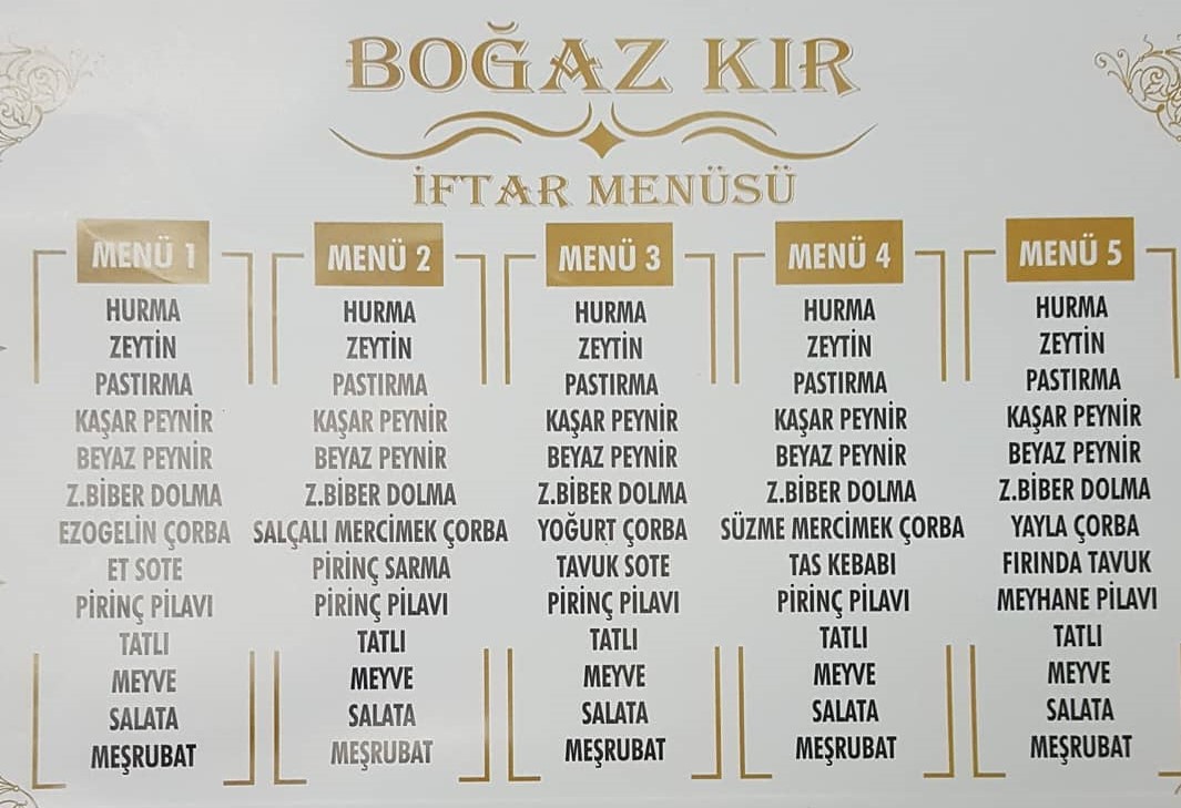 boğaz kır organizasyon sarıyer iftar menüleri