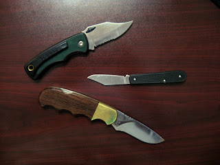 Knives sharpened with a Worksharp Field Sharpener