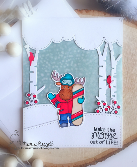 Make the Moose Out of Life Card by Maria Russell | Moose Mountain Stamp Set by Newton's Nook Designs #newtonsnook #handmade