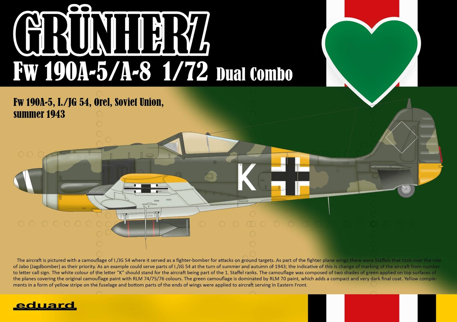 Details about   Easy Model 1/72 Fw 190A Black 5 Luftwaffe 5./JG 54 Grunherz 