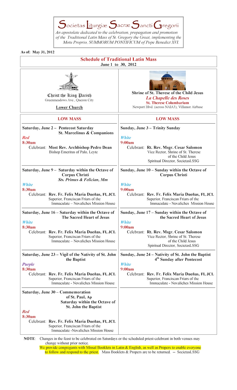 The Pinoy Catholic: Schedule of Latin Masses in Metro Manila The Pinoy Catholic: Schedule of Latin Masses in Metro Manila