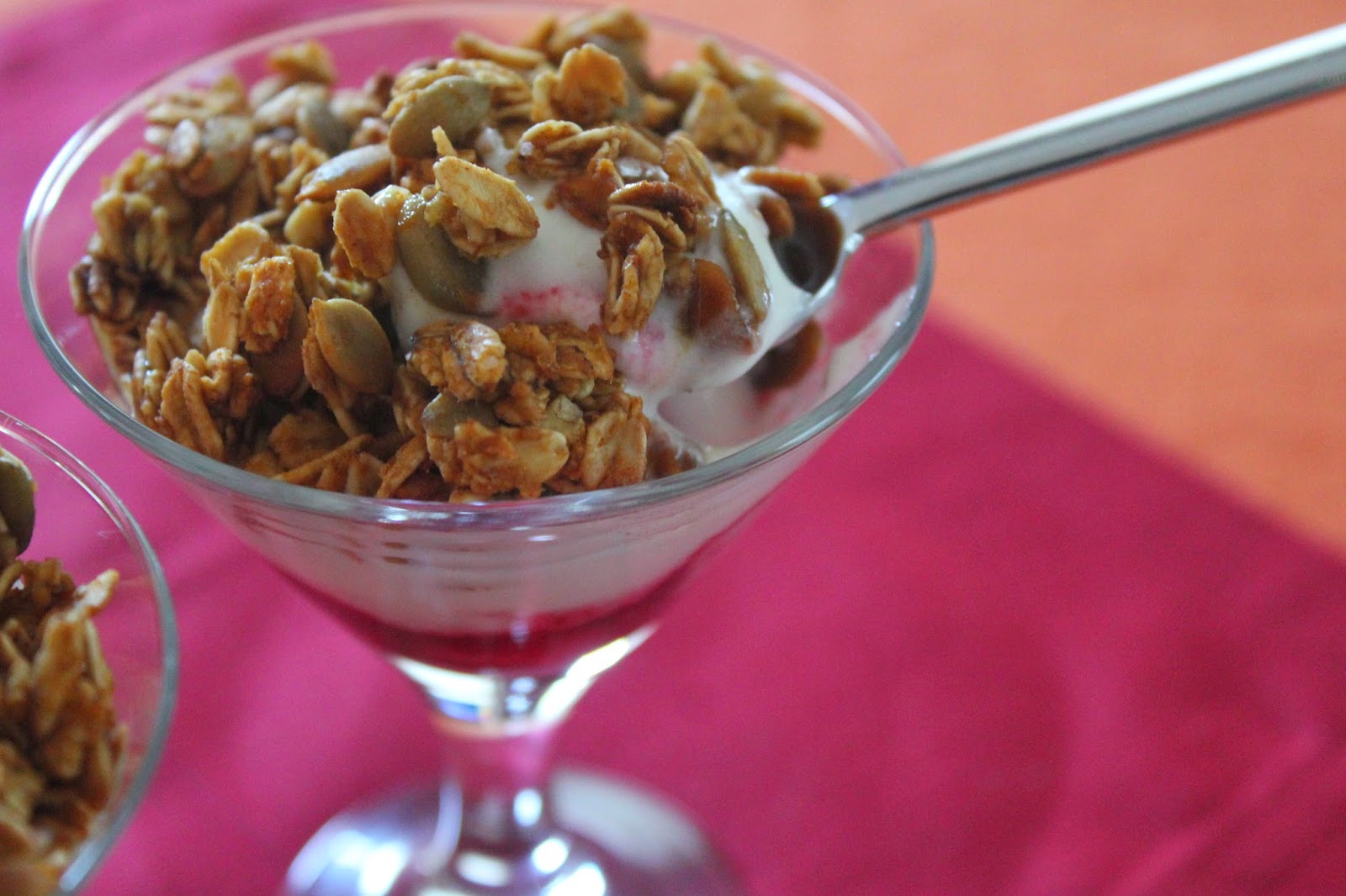 Pumpkin-cranberry yogurt parfaits from Delicious Dishings