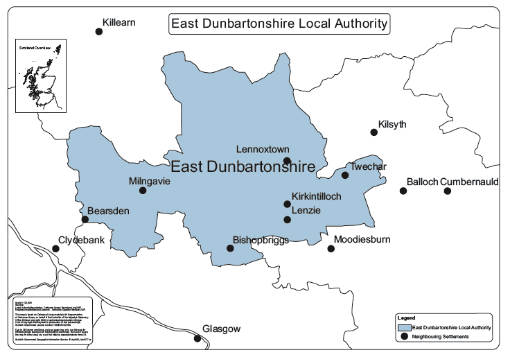 Map of East Dunbartonshire Province