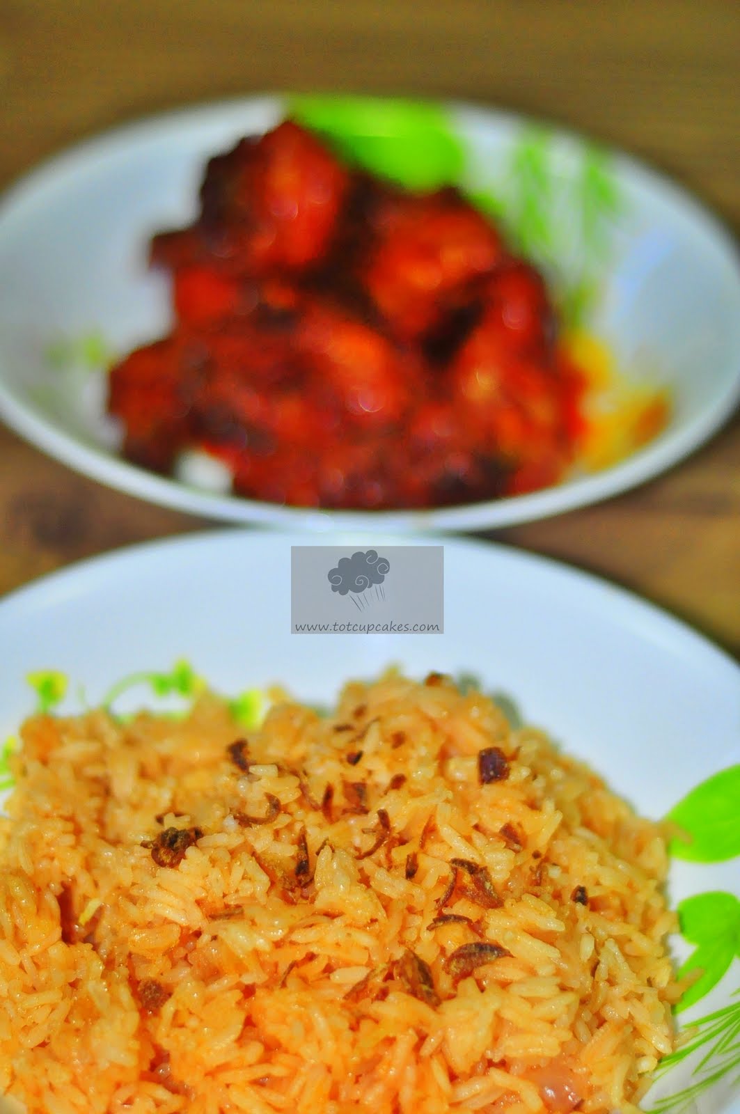 Tot bake and design: Resepi - Nasi Tomato & Ayam Masak Merah
