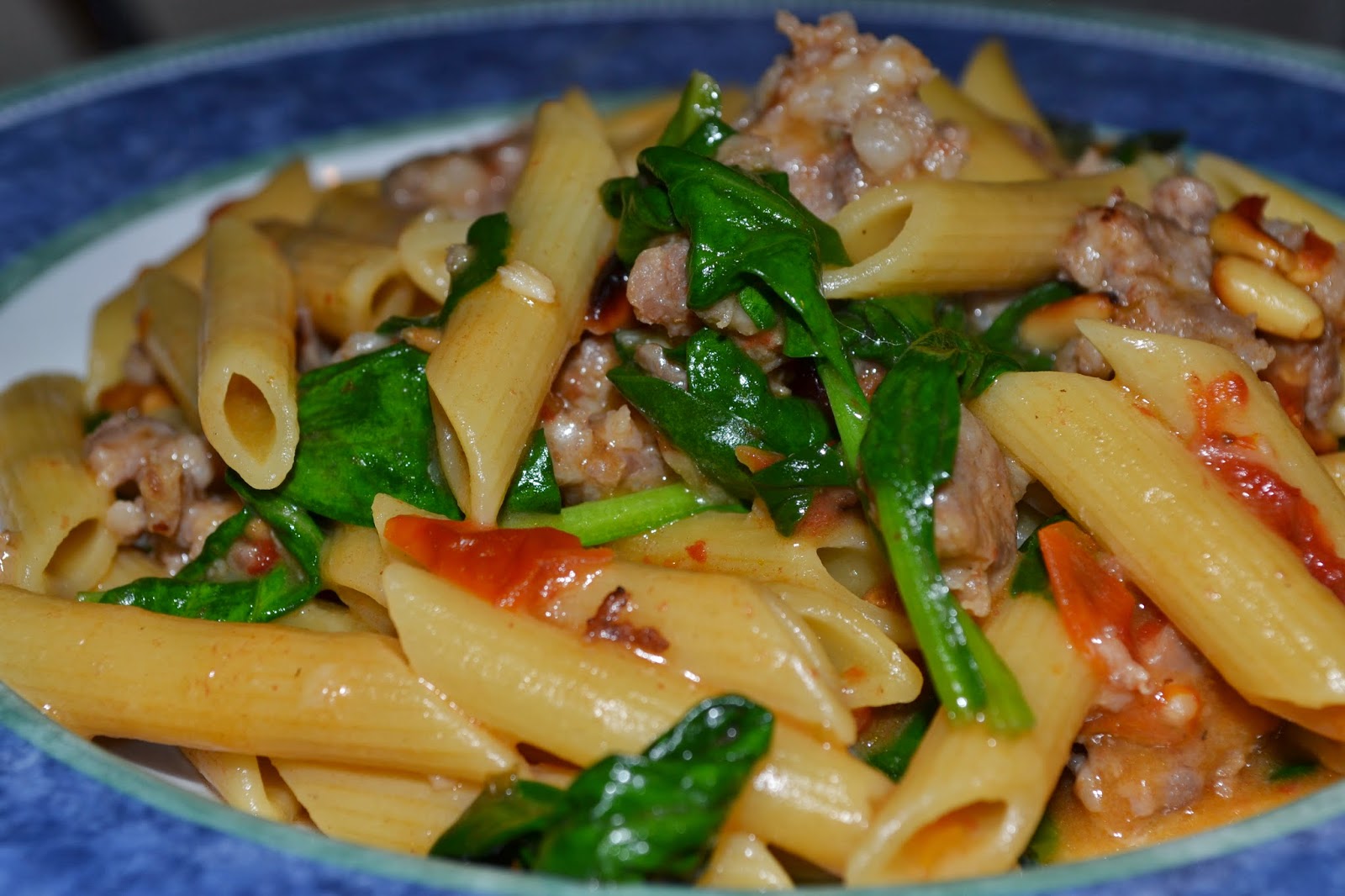Al's Recipe Reviews: Sausage and Spinach Penne Skillet Supper