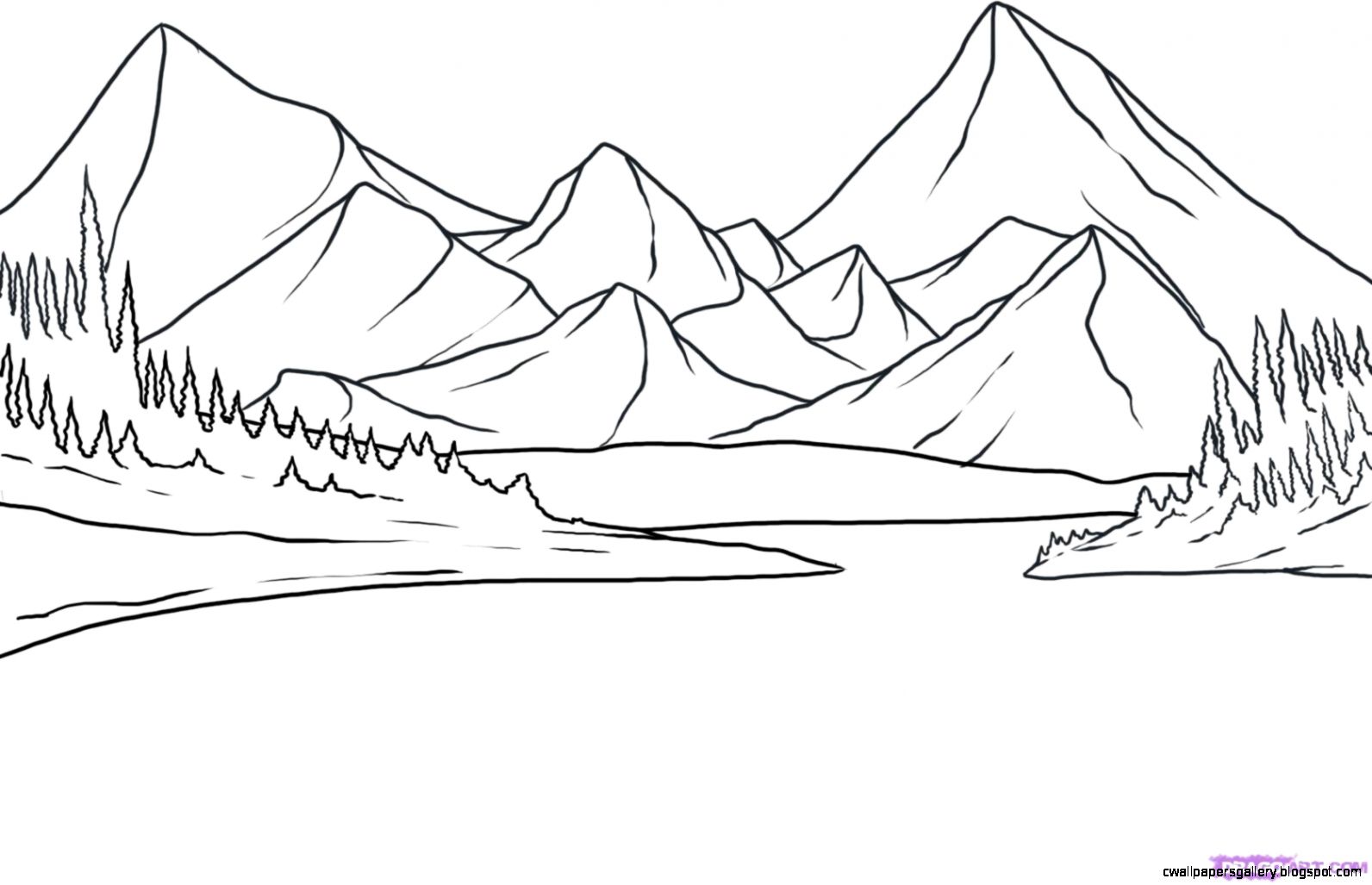 Easy Mountains Drawing Wallpapers Gallery