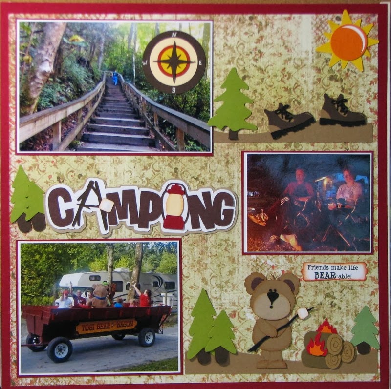 Pause Dream Enjoy Camping Double Scrapbook Layout