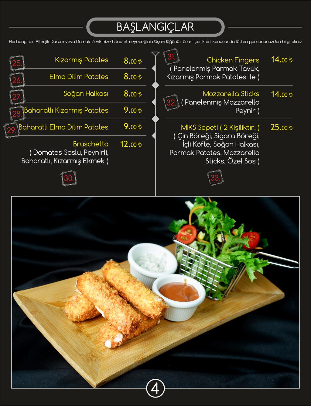 MIKS LOUNGE CAFE &amp; RESTAURANT MENÜ FİYAT LİSTESİ VE KAMPANYALAR Ne