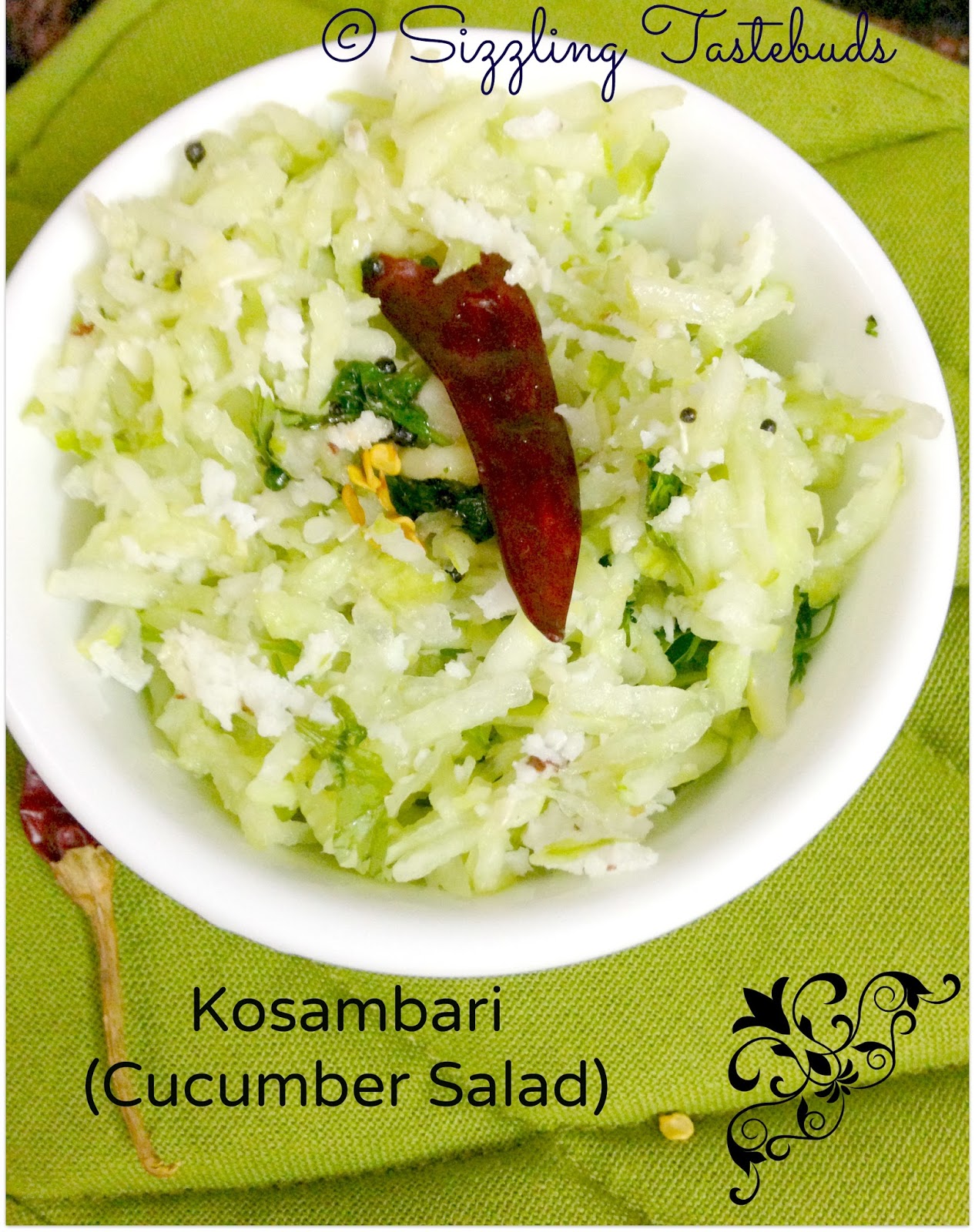 Sizzling Tastebuds Vellarikai Kosumalli Southekayi Kosambari