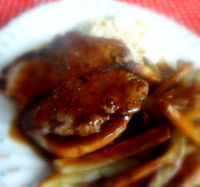 The English Kitchen Hot Hamburger Platter with Fries and Coleslaw