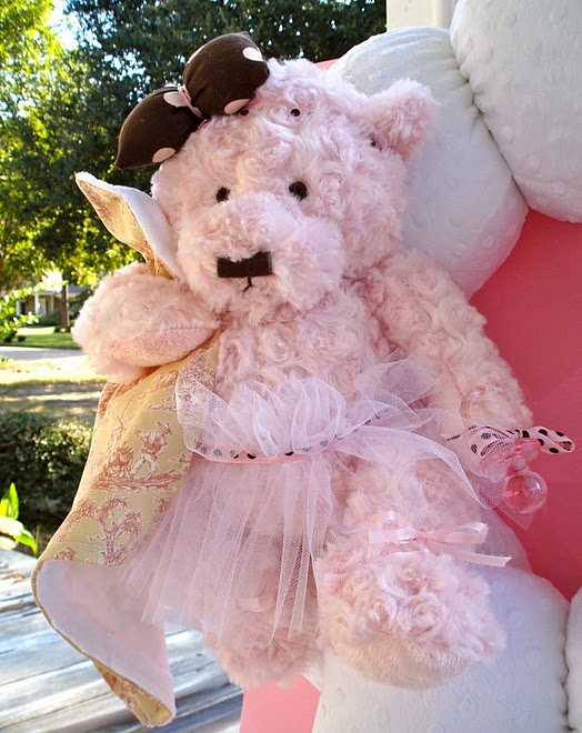 9. Custom Pink Bear Ballerina Wreath Close-up #1