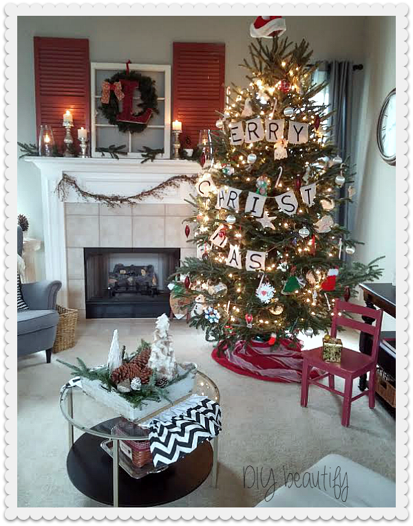 Christmas Mantle and Tree DIY beautify blog