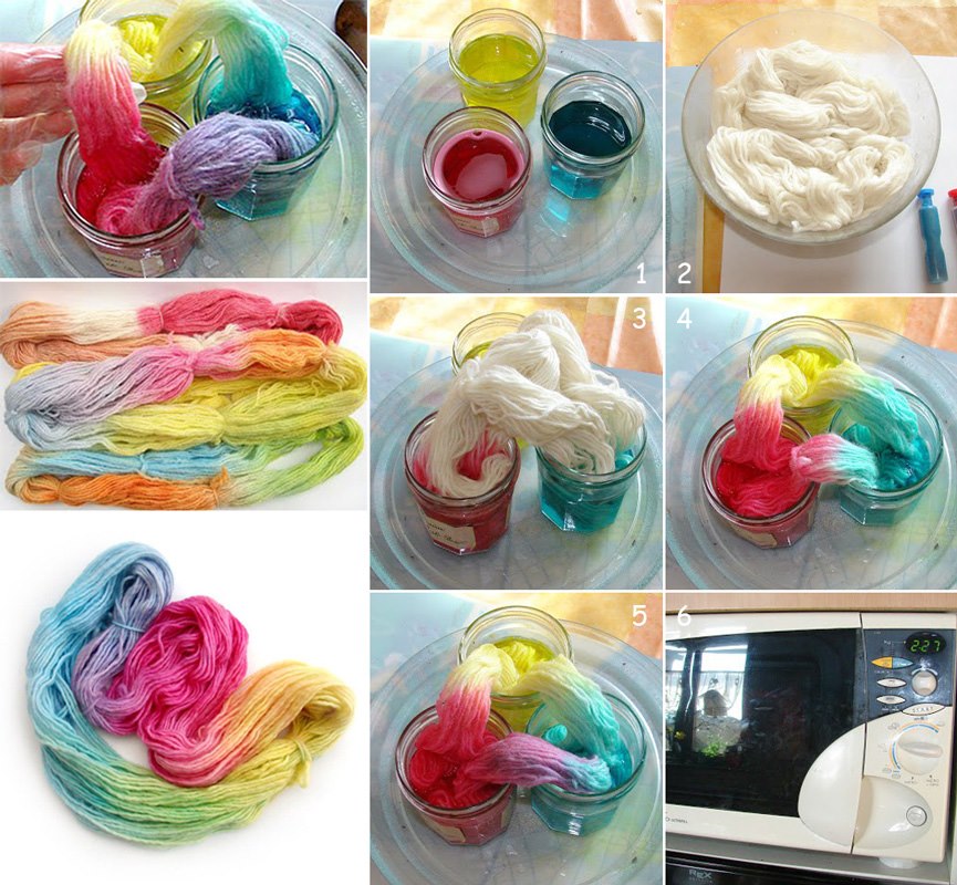 Amazing Creativity how to color yarn using the microwave
