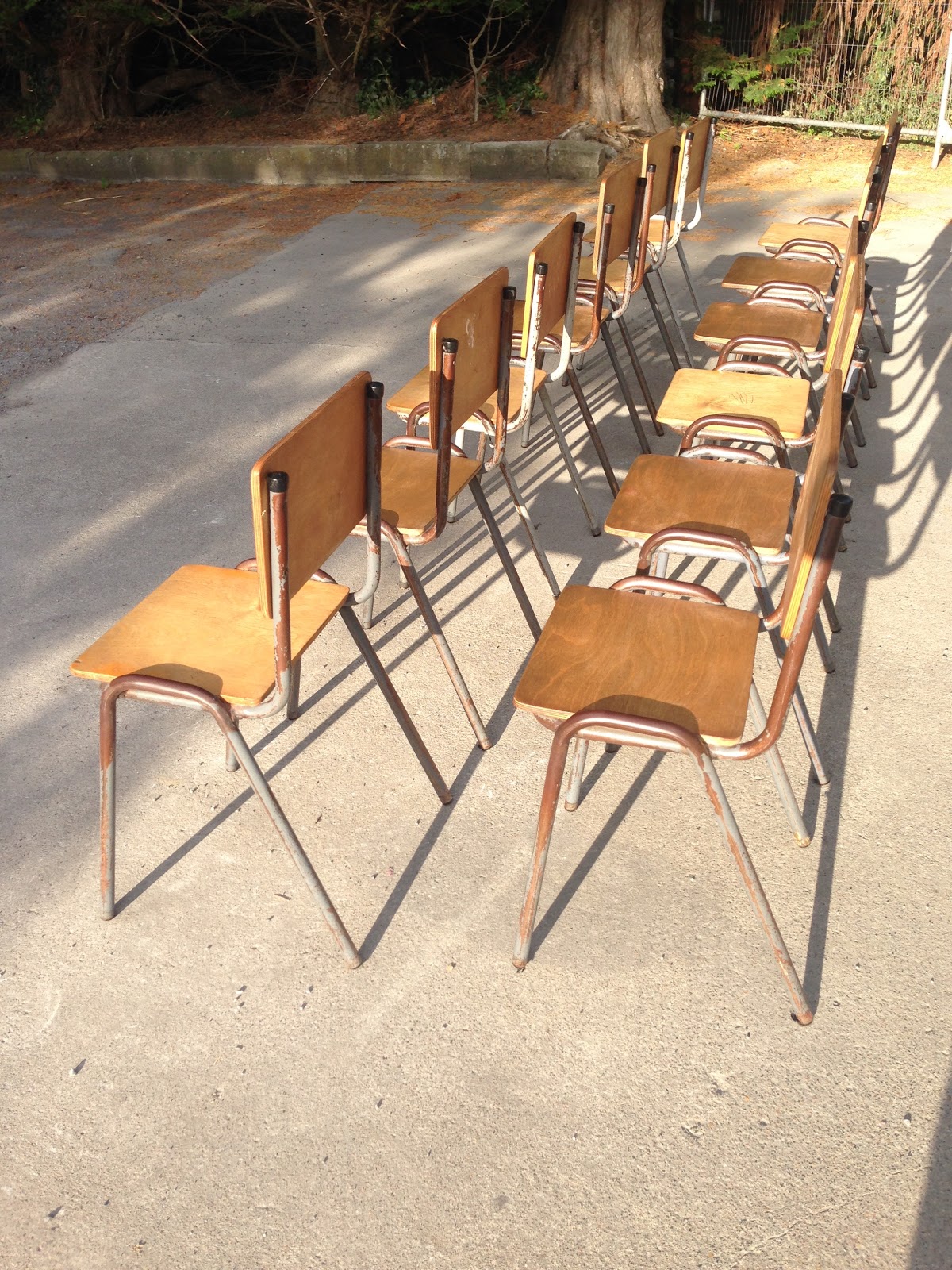 Vintage Furniture Ireland OCD Vintage Stacking Chairs Metal and Ply