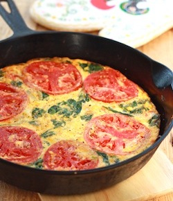 Tomato-Spinach Frittata with smoked spanish paprika