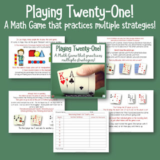 This is a math game using regular playing cards that practices mental math, strategy, and even a little probability!
