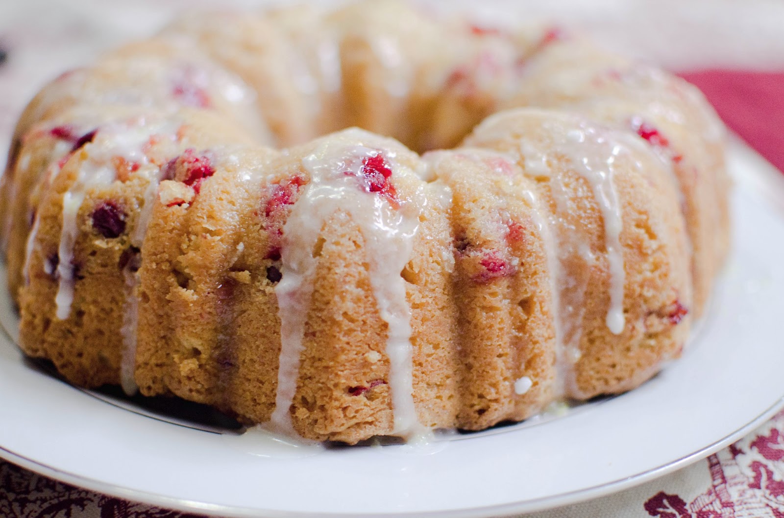 Fabulous Foods! Lemon Cranberry Bundt Cake (half whole wheat)