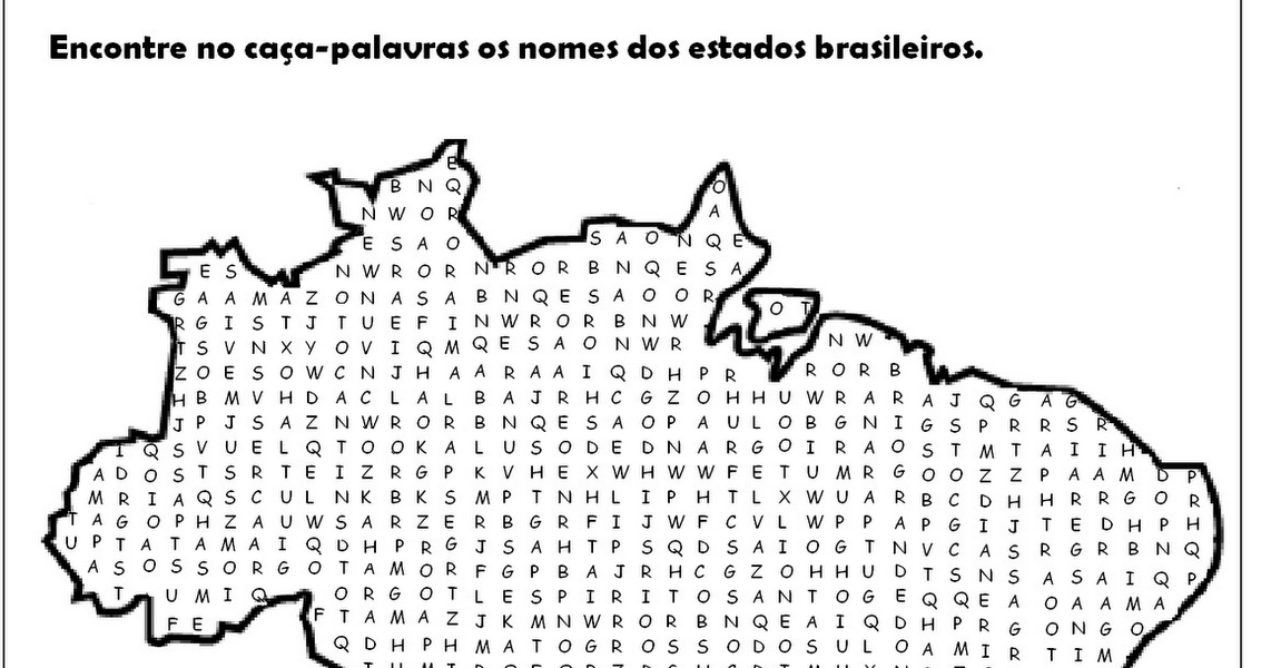 Caça-Palavras dos Estados Brasileiros