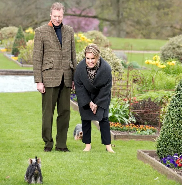 Grand Duke Henri and Grand Duchess Maria Teresa of Luxembourg. Grand Duke and Grand Duchess are shown in the gardens of one of their homes