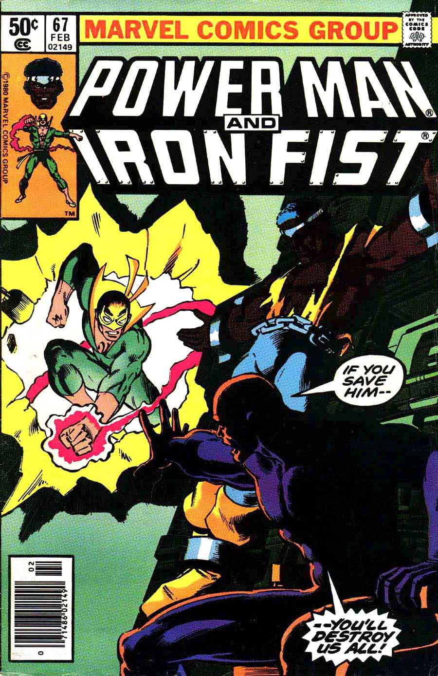 Power Man and Iron Fist #57 marvel 1980s comic book cover art by Frank Miller