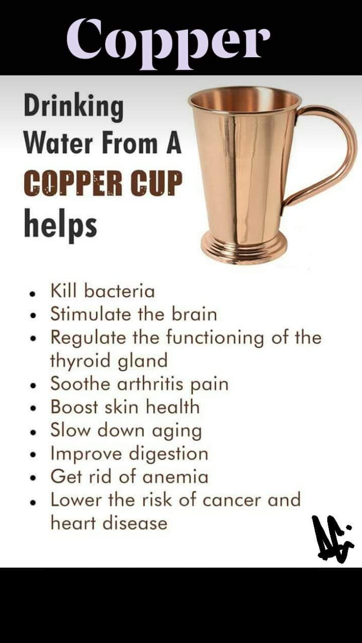 Benefits of drinking water from a copper cup....