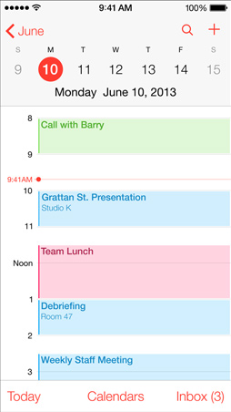 iOS 7 Maps, Calendar