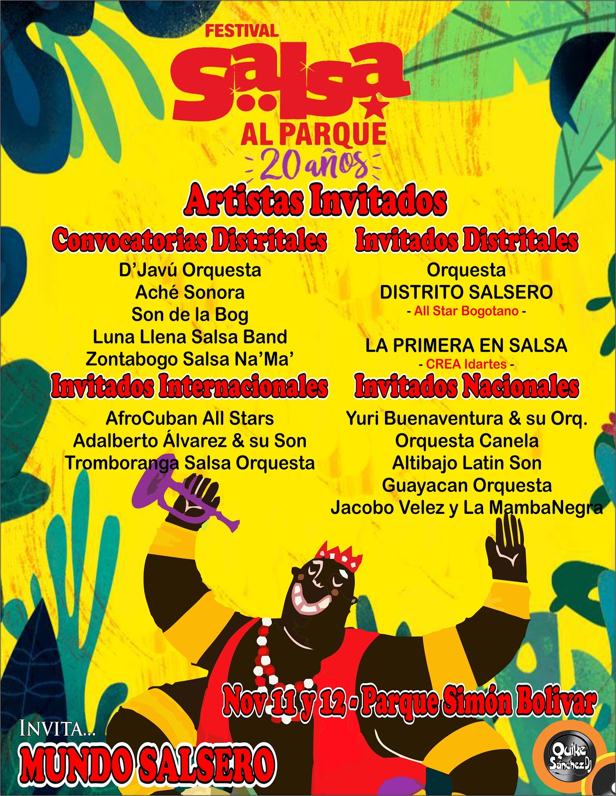 Cartel Definido para SALSA AL PARQUE Mundo Salsero Si Querías Salsa