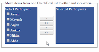 Move items from one checkboxlist to other in asp.net using both C# and VB