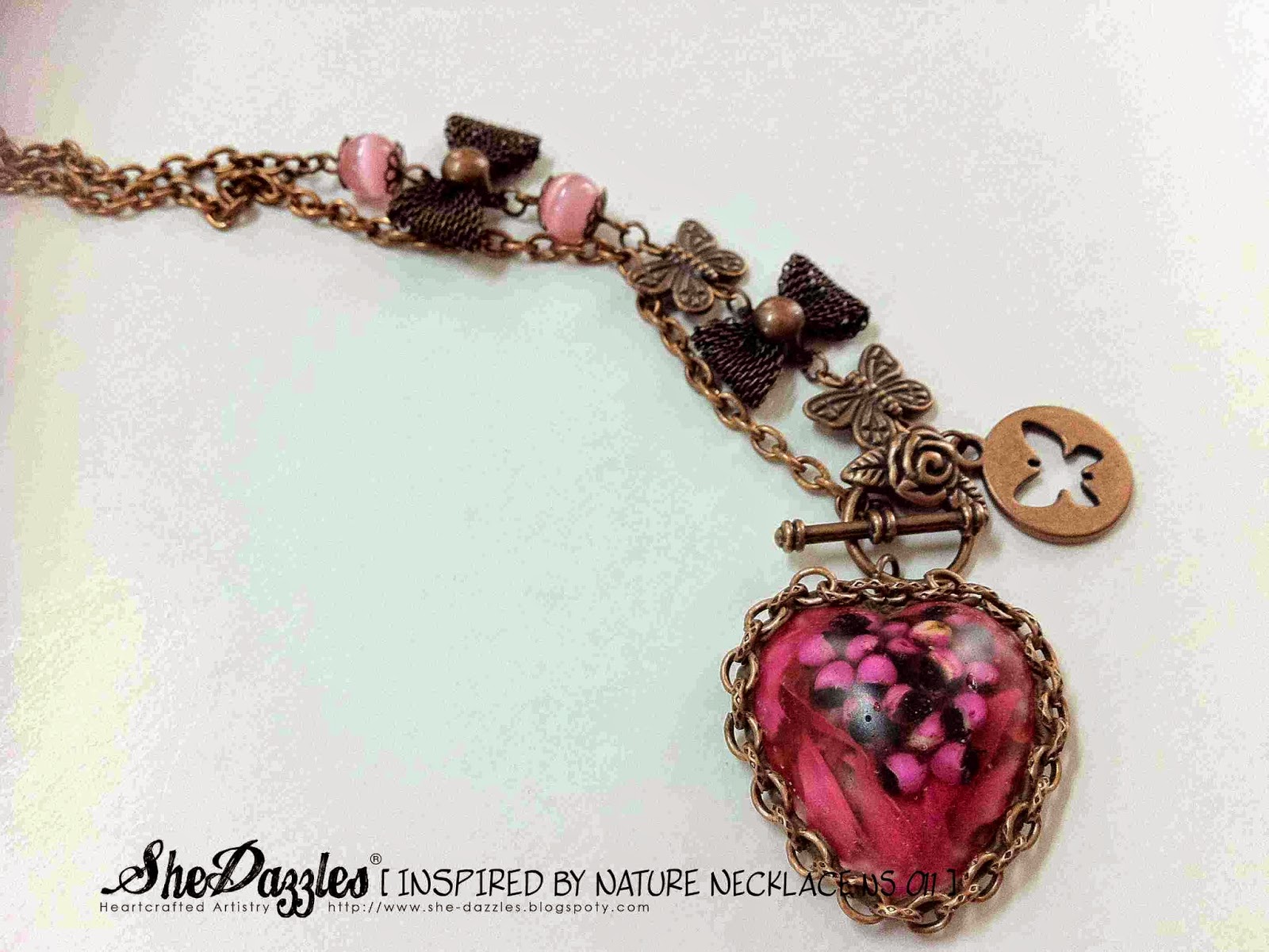 NS 011 Resin Necklace with Potpourri SheDazzles (Malaysia) Charm Bracelet, Handmade