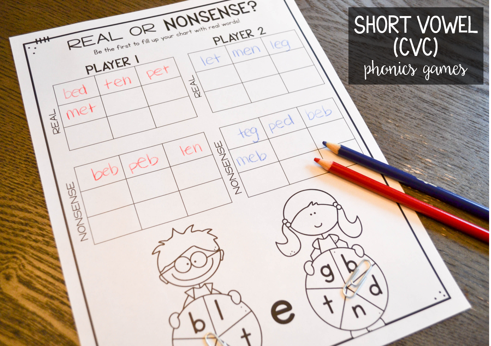 Shorter Vowel (CVC) Phonics Game titles! - Susan Jones photo about Printable Short Vowel Games identify Quick Vowel (CVC) Phonics Game titles! - Susan Jones