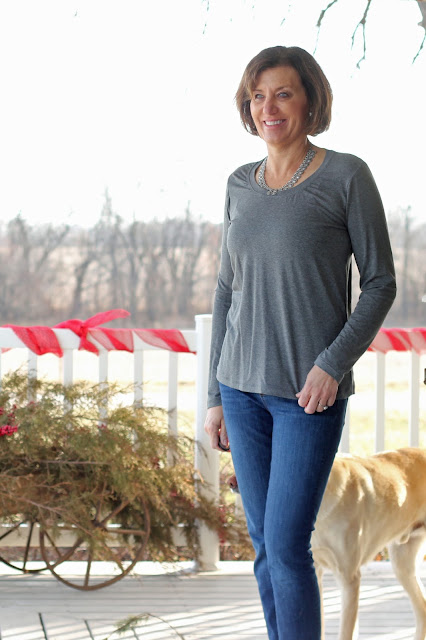 Union St Tee by Hey June in a grey rayon knit from Indiesew