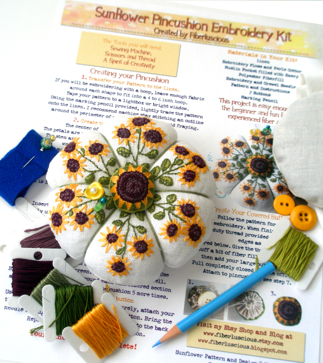 fiberluscious Complete Pincushion Kits now Available