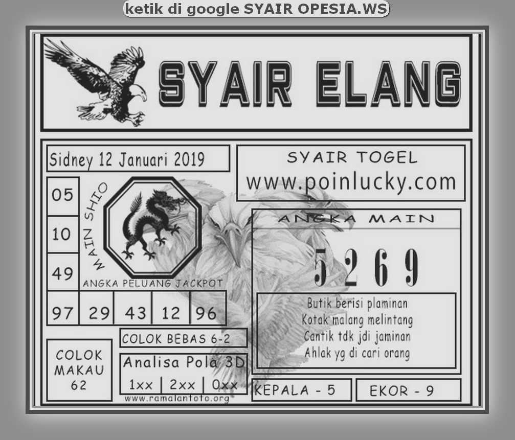 Kode Syair Sydney 12 Januari 2020 Forum Syair Togel Hongkong Singapura Sydney
