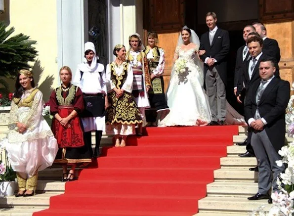 Prince Leka Zogu of Albania got married with singer Elia Zaharia in capital city Tiran, wedding ceremony wedding dresses wedding diamond tiara