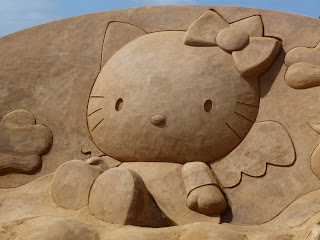 Hello Kitty Sand Sculpture at the beach